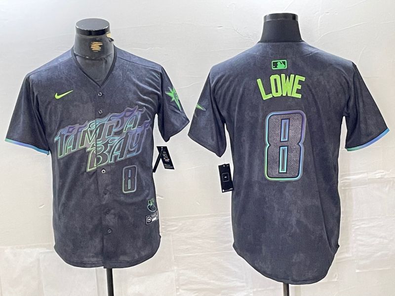 Men Tampa Bay Rays #8 Lowe Nike MLB Limited City Connect Black 2024 Jersey style 4->women mlb jersey->Women Jersey
